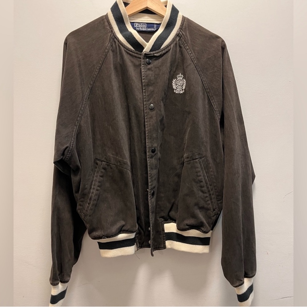 Polo by Ralph Lauren Men's Dark Brown Varsity Jacket